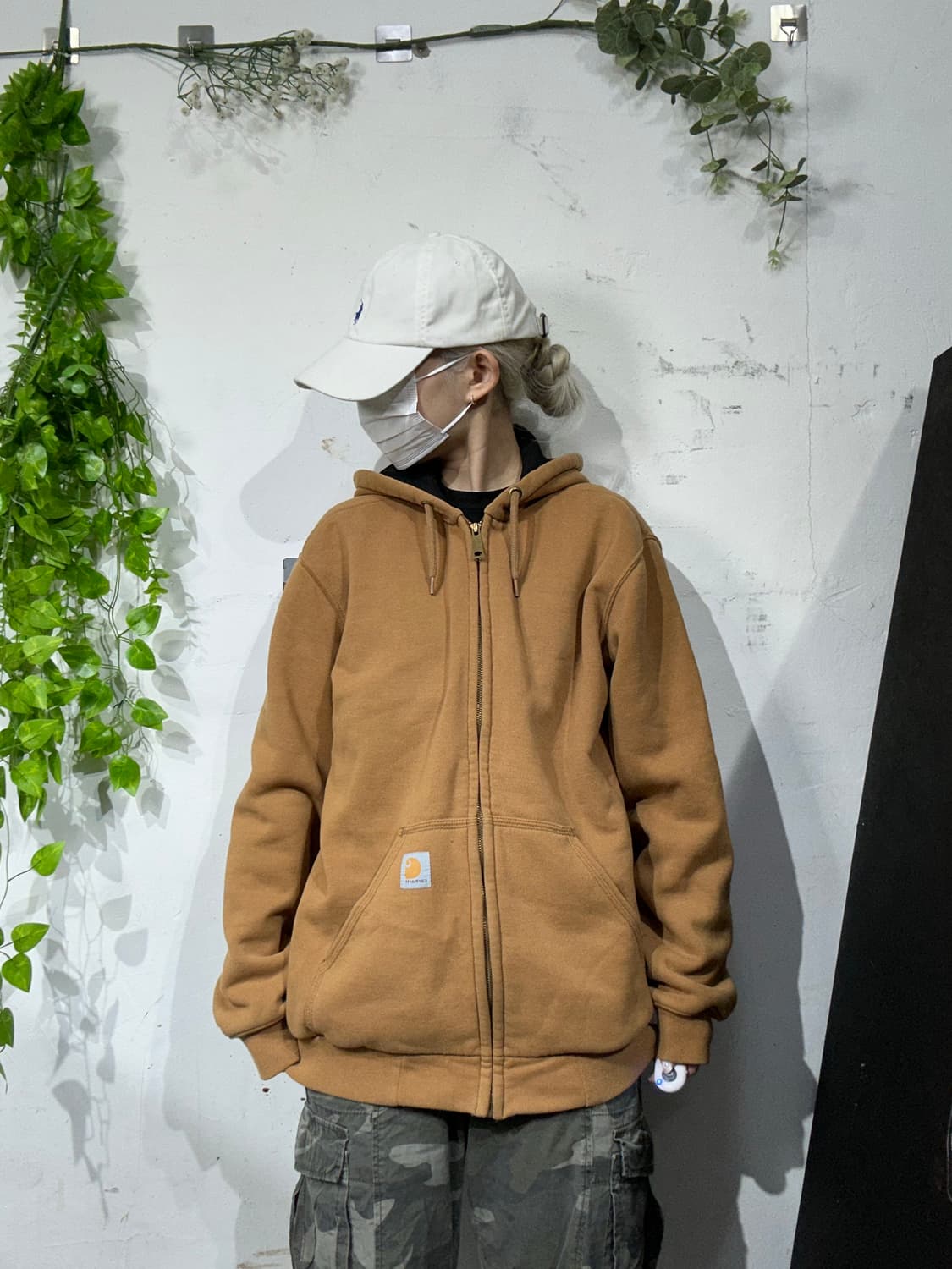 칼하트 베이지 써멀 된장 후드집업 S 상품이미지2