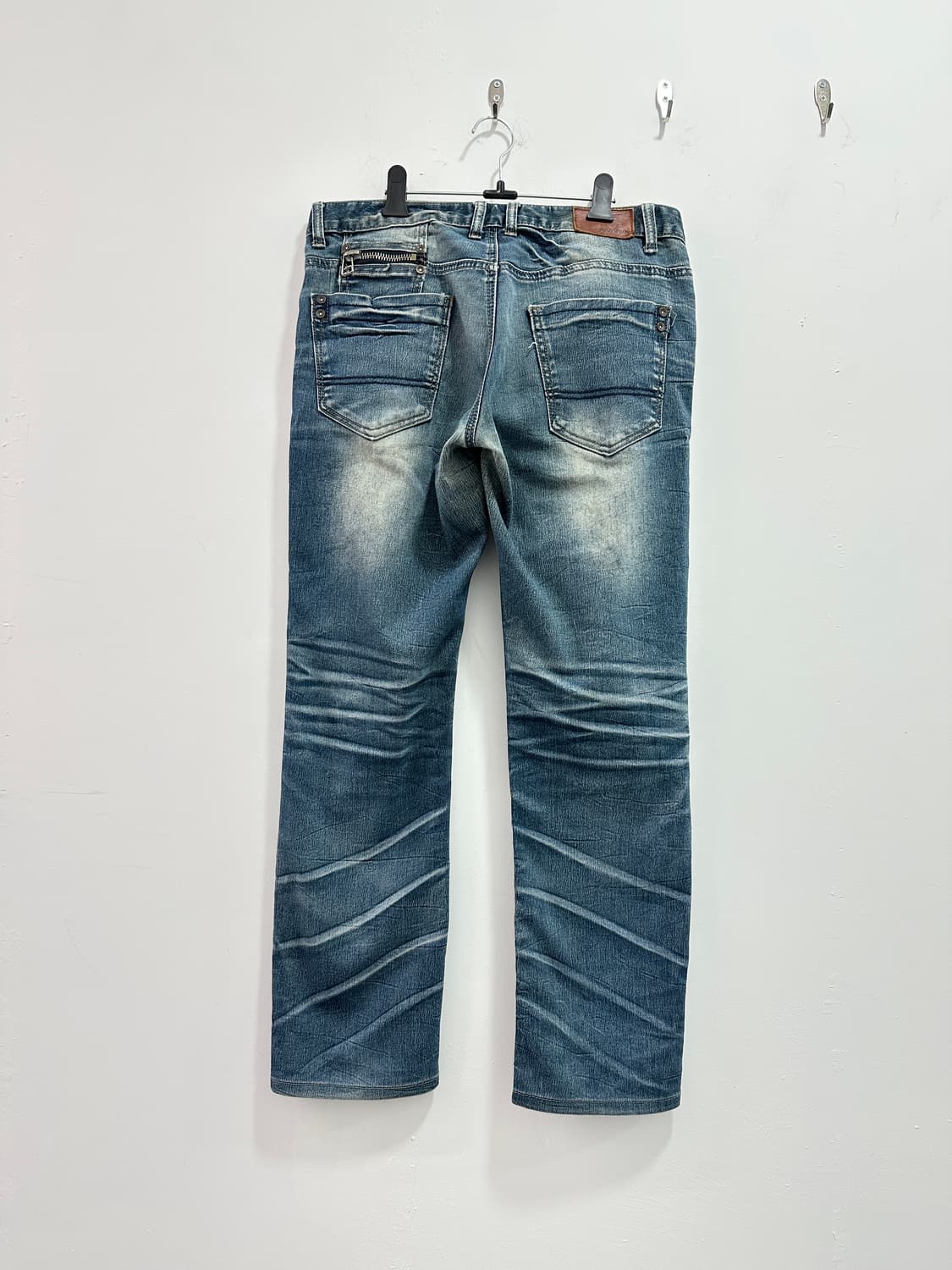 Vintage fade lines back zipper denim pan 상품이미지7