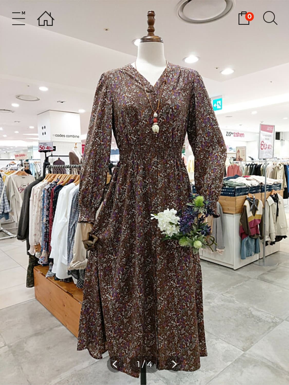 써스데이아일랜드 허리스모킹밴드 핏앤플레어 롱원피스 M사이즈 상품이미지1