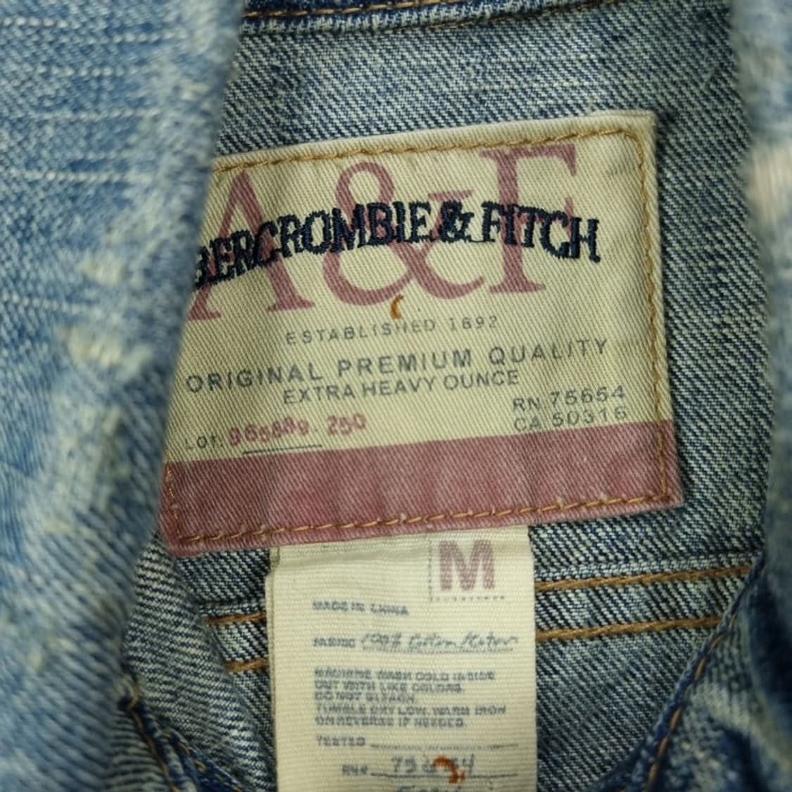 아베크롬비 빈티지 가공 데미지 슬림핏 데님 자켓 M18922 상품이미지7