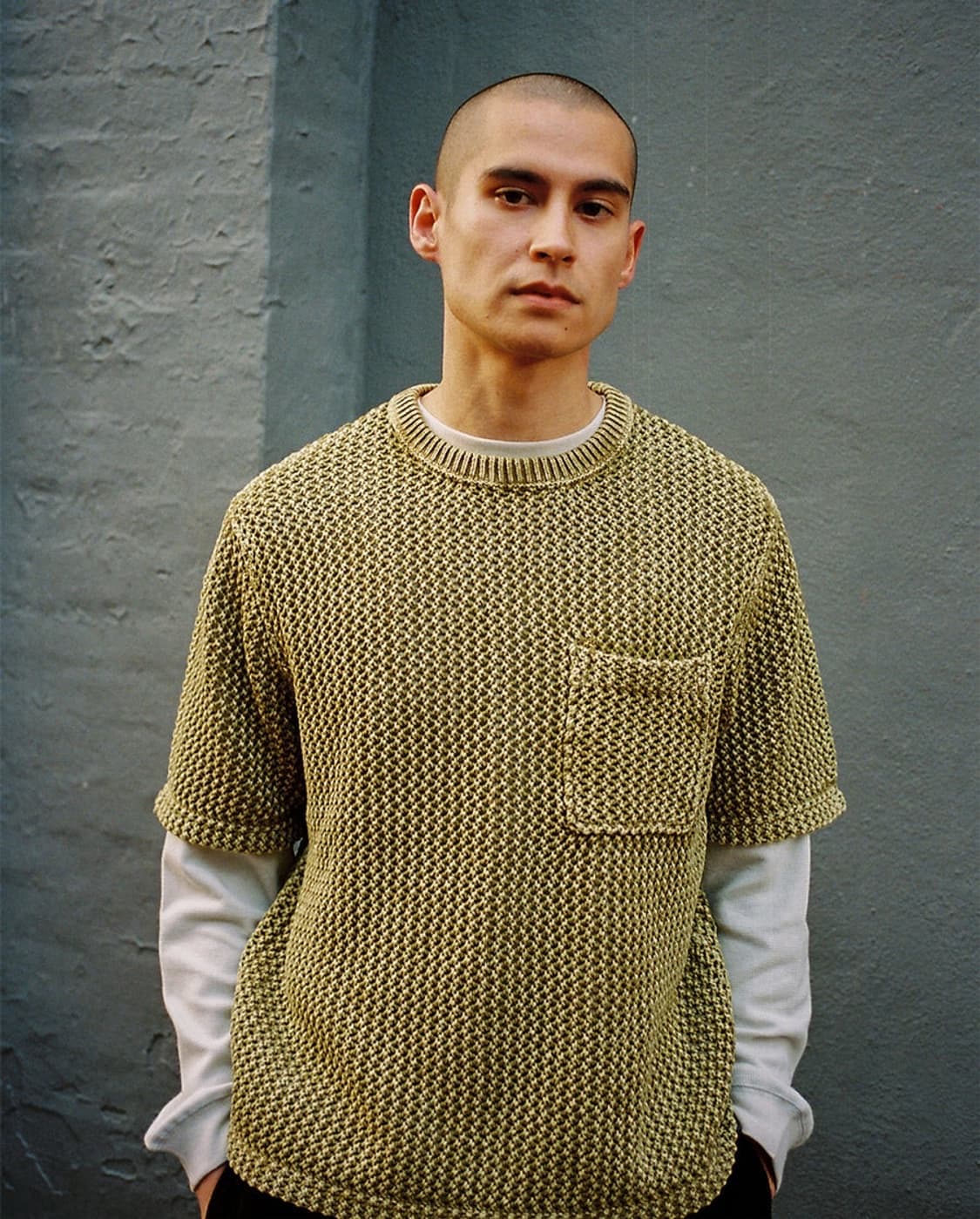 스투시 o’dyed mesh crew 메시크루 카키 상품이미지1