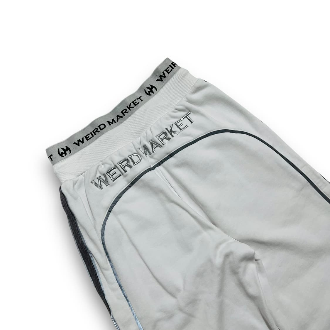 위어드 마켓 복서 로고 프리브 삼선 코튼 화이트 트랙팬츠 상품이미지5