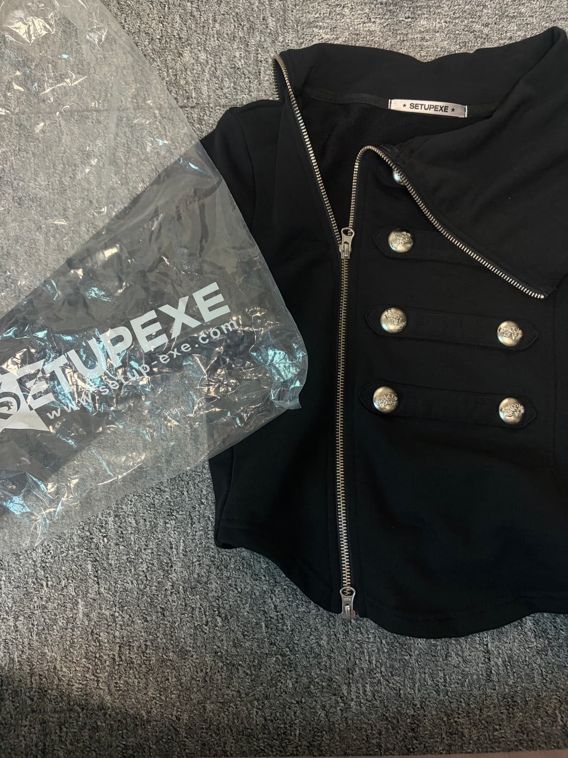 오늘만))셋업이엑스이 하이넥 자켓 나폴레옹자켓 블랙 상품이미지1