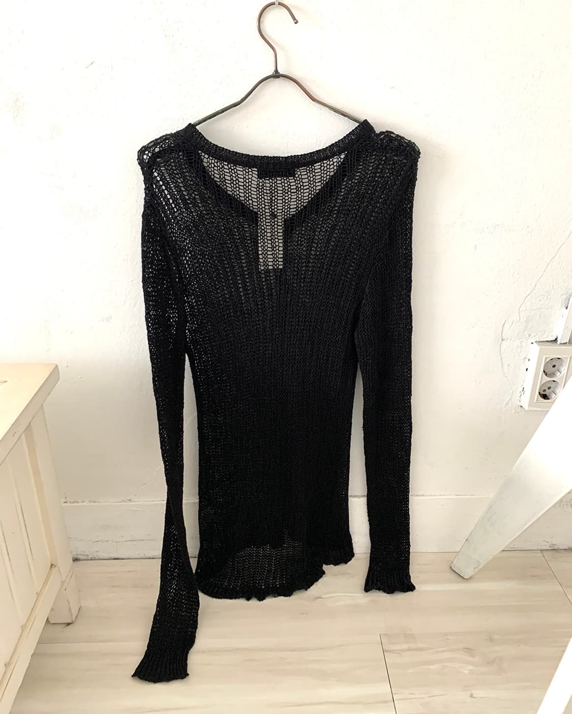 Feminine black knit long-sleeve 상품이미지2