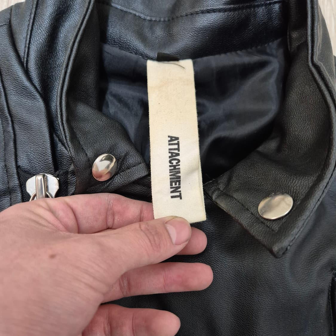 어태치먼트 여성 캐주얼 레더 더블 라이더 자켓 상품이미지4