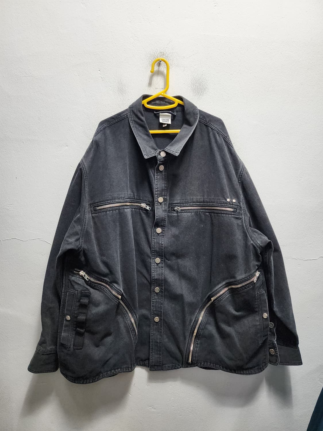 파프롬왓 파아카이브 흑청 커브 집업 데님자켓 상품이미지1