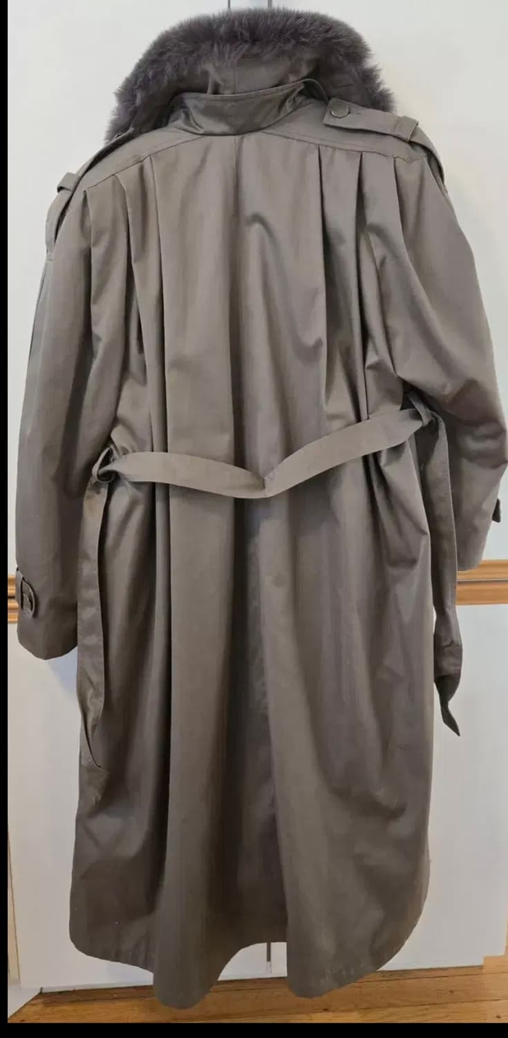 영국산 / 애쉬 카키 퍼라이닝 무스탕 트렌치 코트 / 3XL - 4XL 상품이미지2