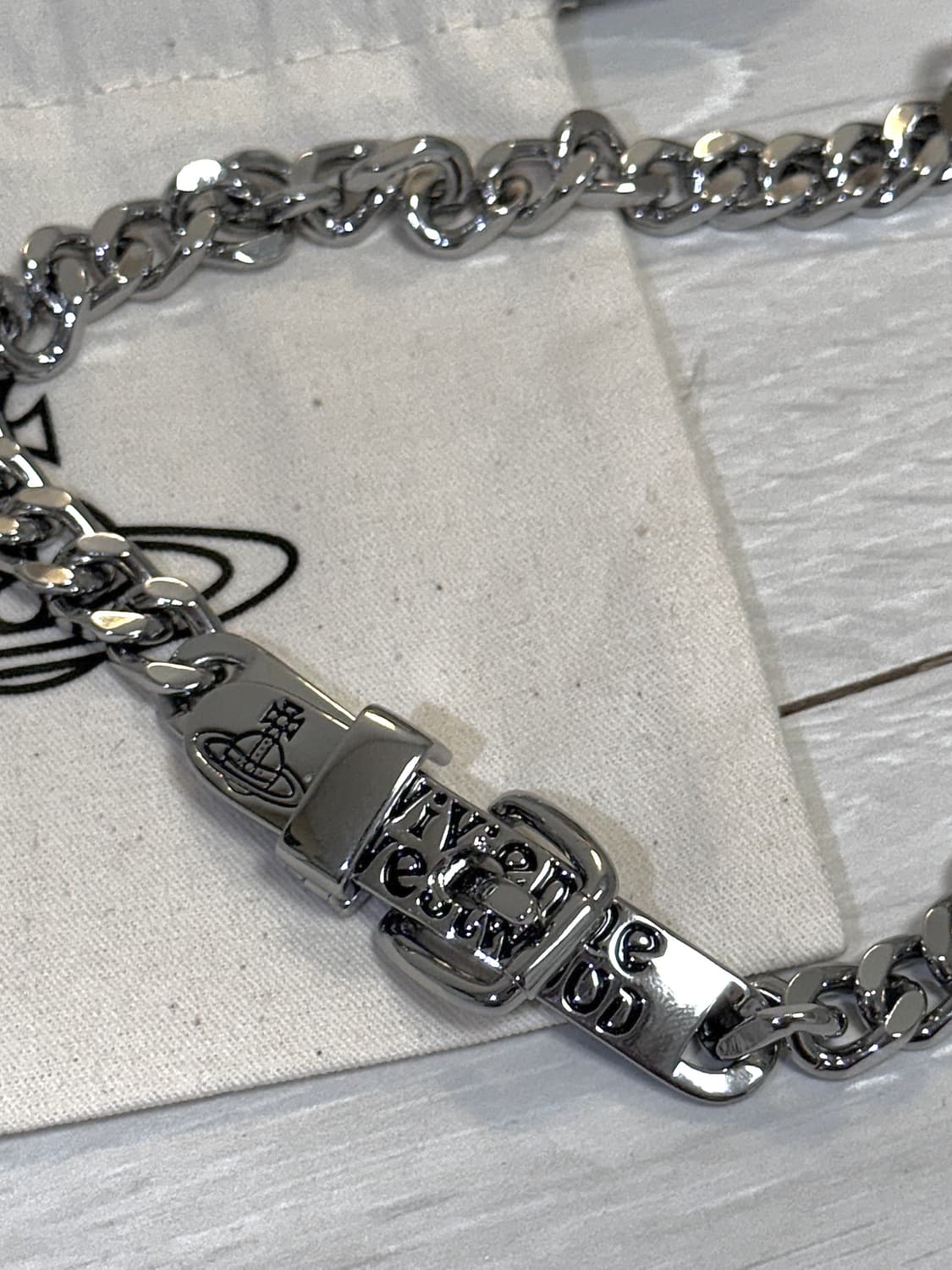 비비안웨스트우드 남녀공용 아우구스티노 실버 체인 초커 네크리스 목걸이 상품이미지5