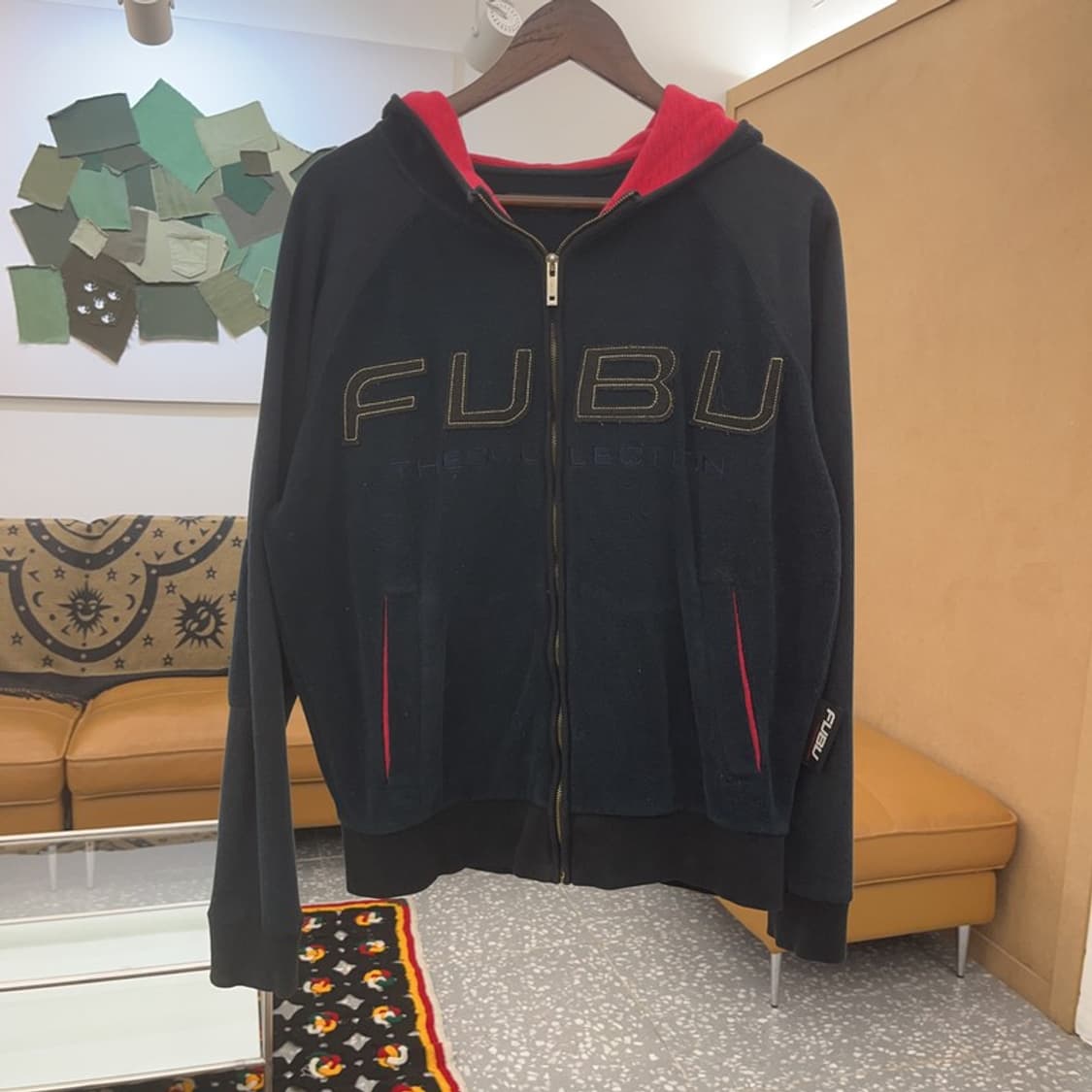 푸부 FUBU 희귀 레트로 00's 빅로고 기모 후드집업 L C07464 상품이미지4