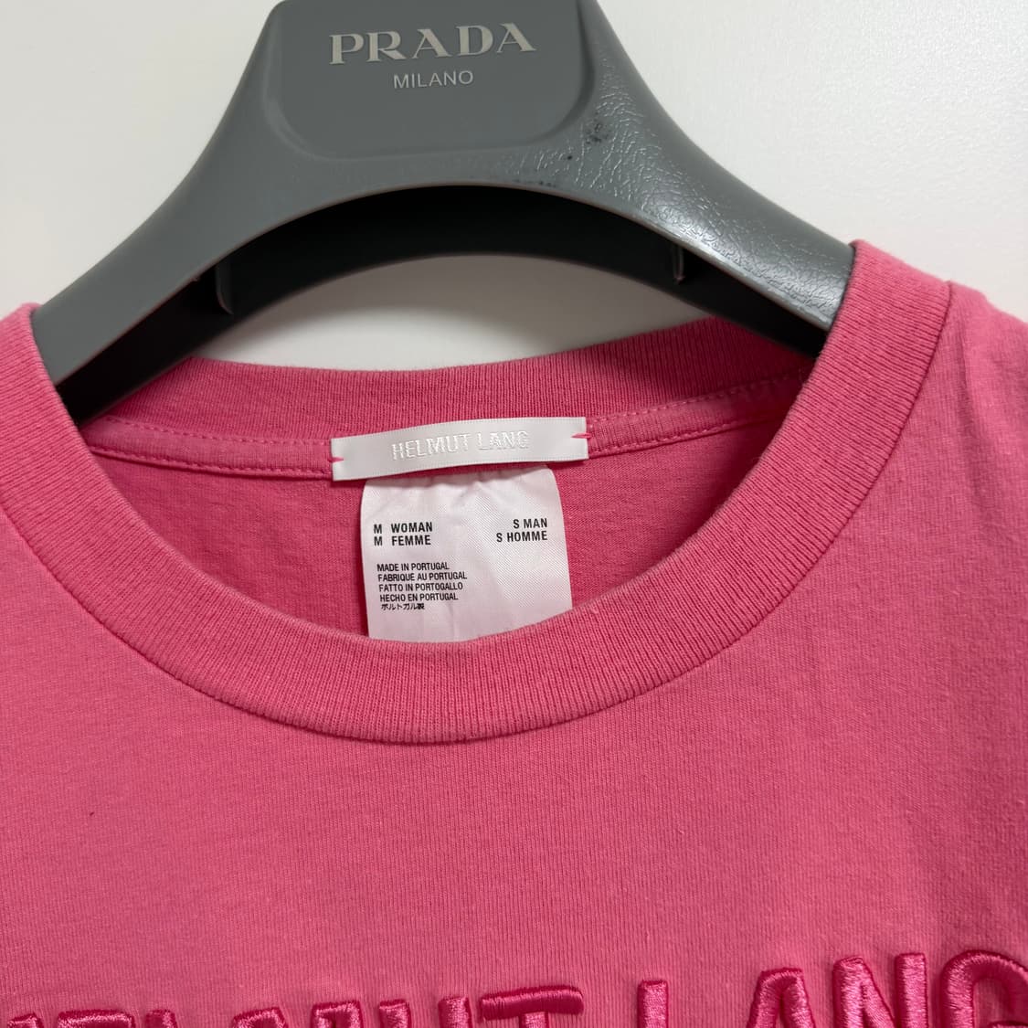 헬무트랭 핑크 반팔 티셔츠 상품이미지2