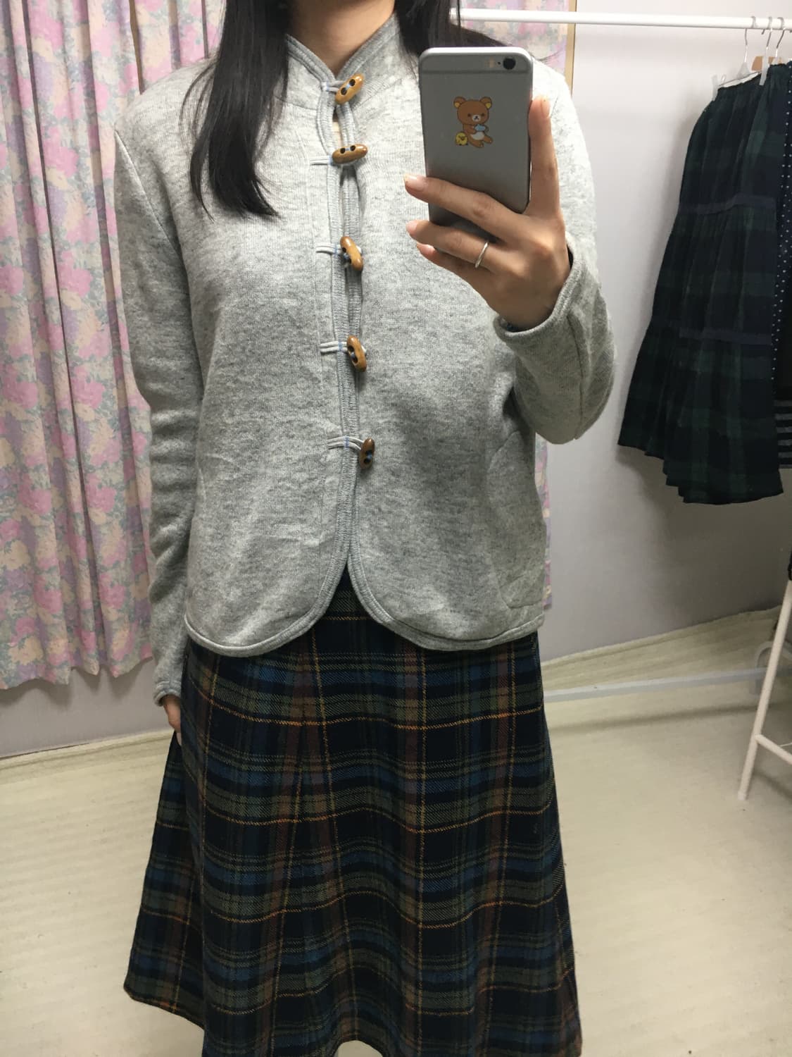 그레이 토글 가디건 상품이미지3