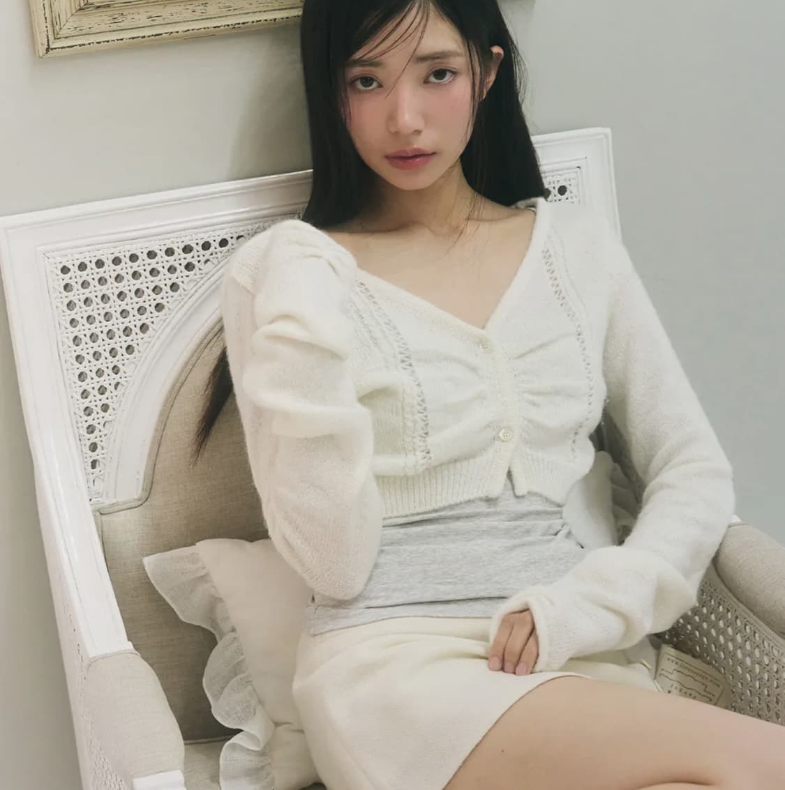 레이즈미야 코요 모헤어 크롭 가디건 상품이미지1