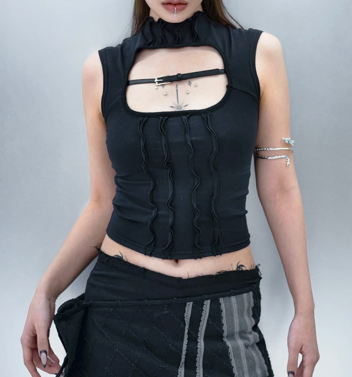 위갱영 wegangyoung 레이어드 랩 스커트 팬츠 상품이미지4