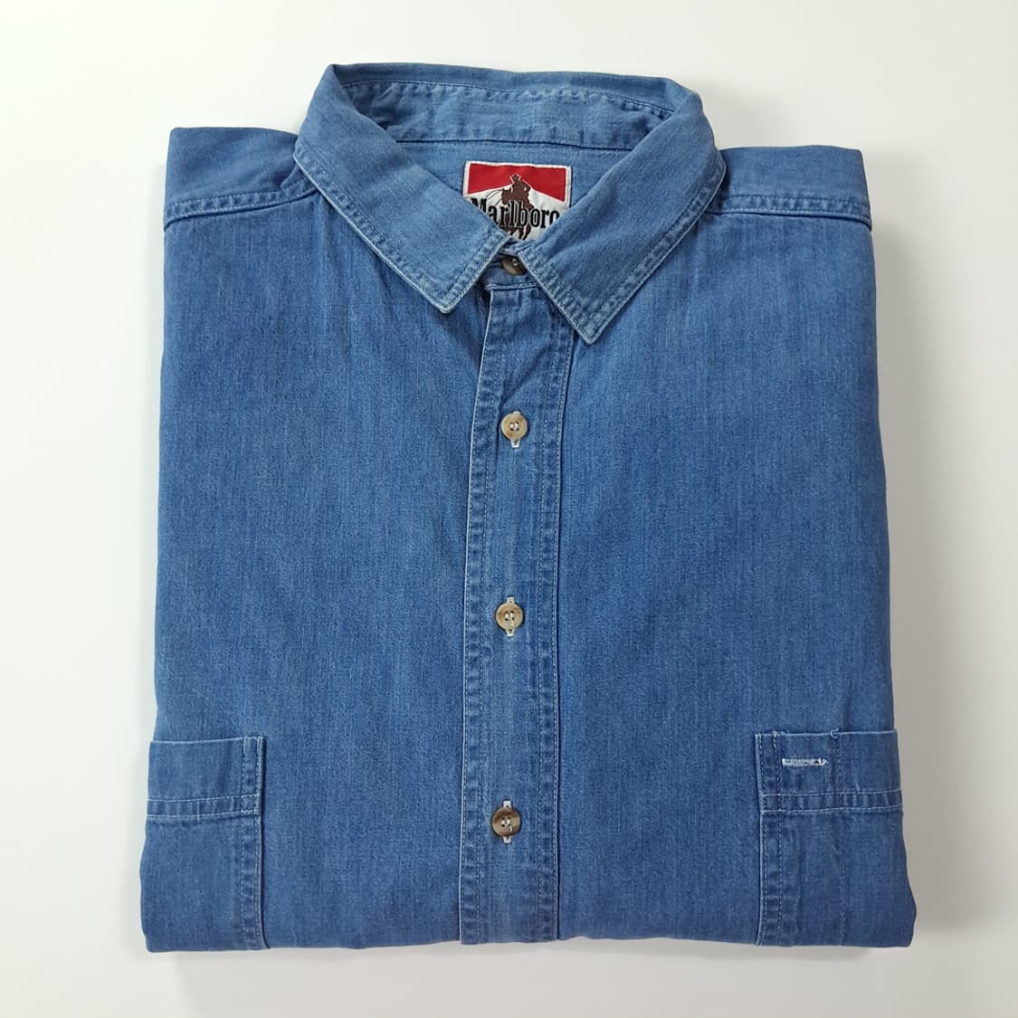 CK977 XL 말보로 90s 미국판 레드탭 중청 데님 셔츠 상품이미지7