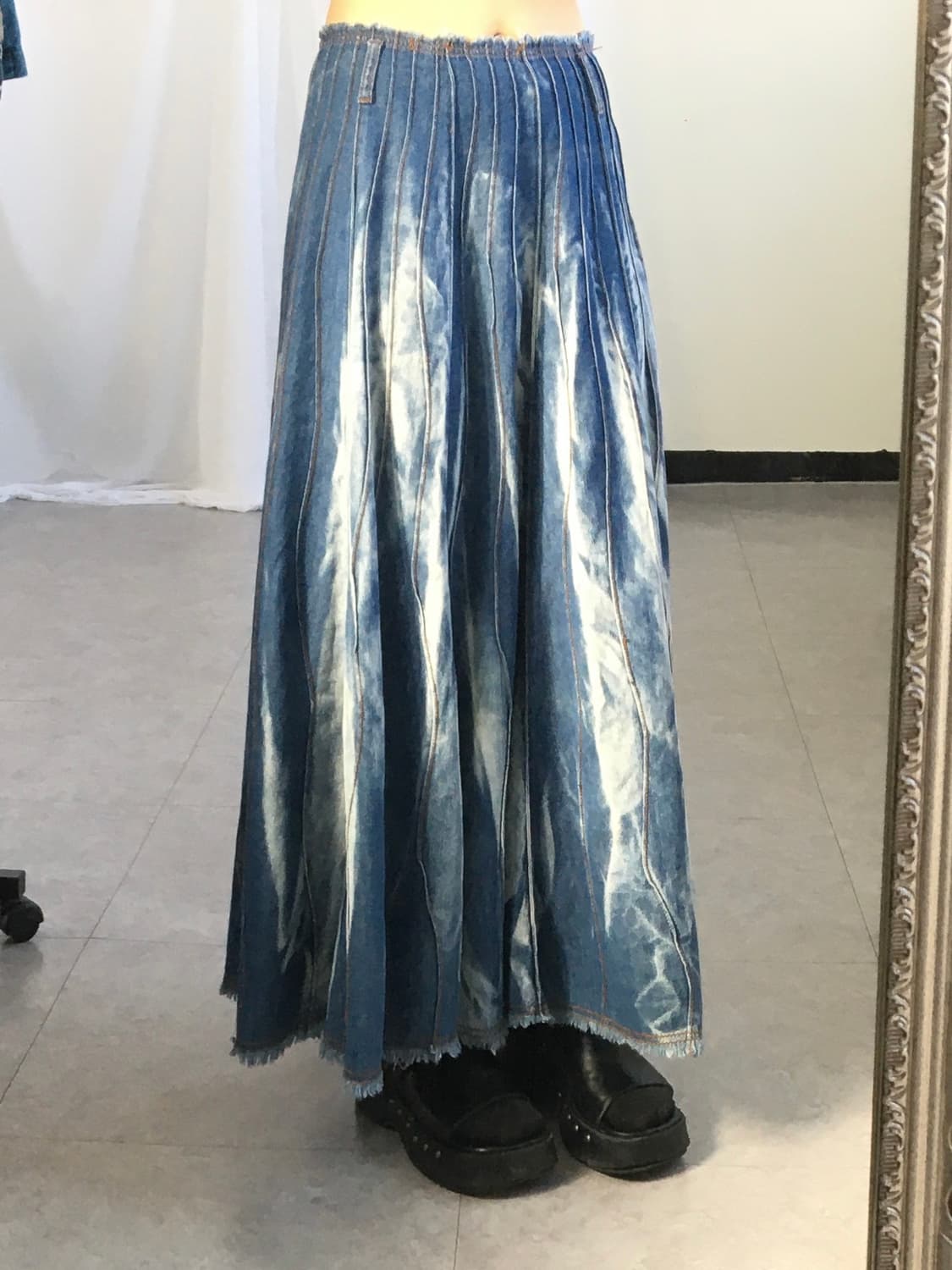 Washing denim skirt 상품이미지5