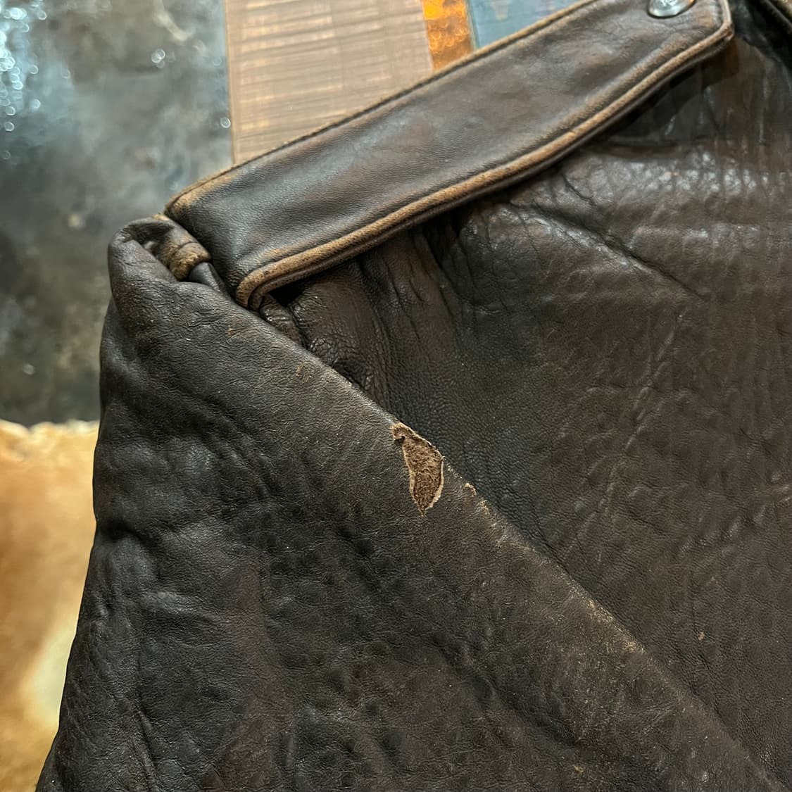 90s 하드락카페 서울 A-2 가죽 플라이트 자켓 상품이미지6