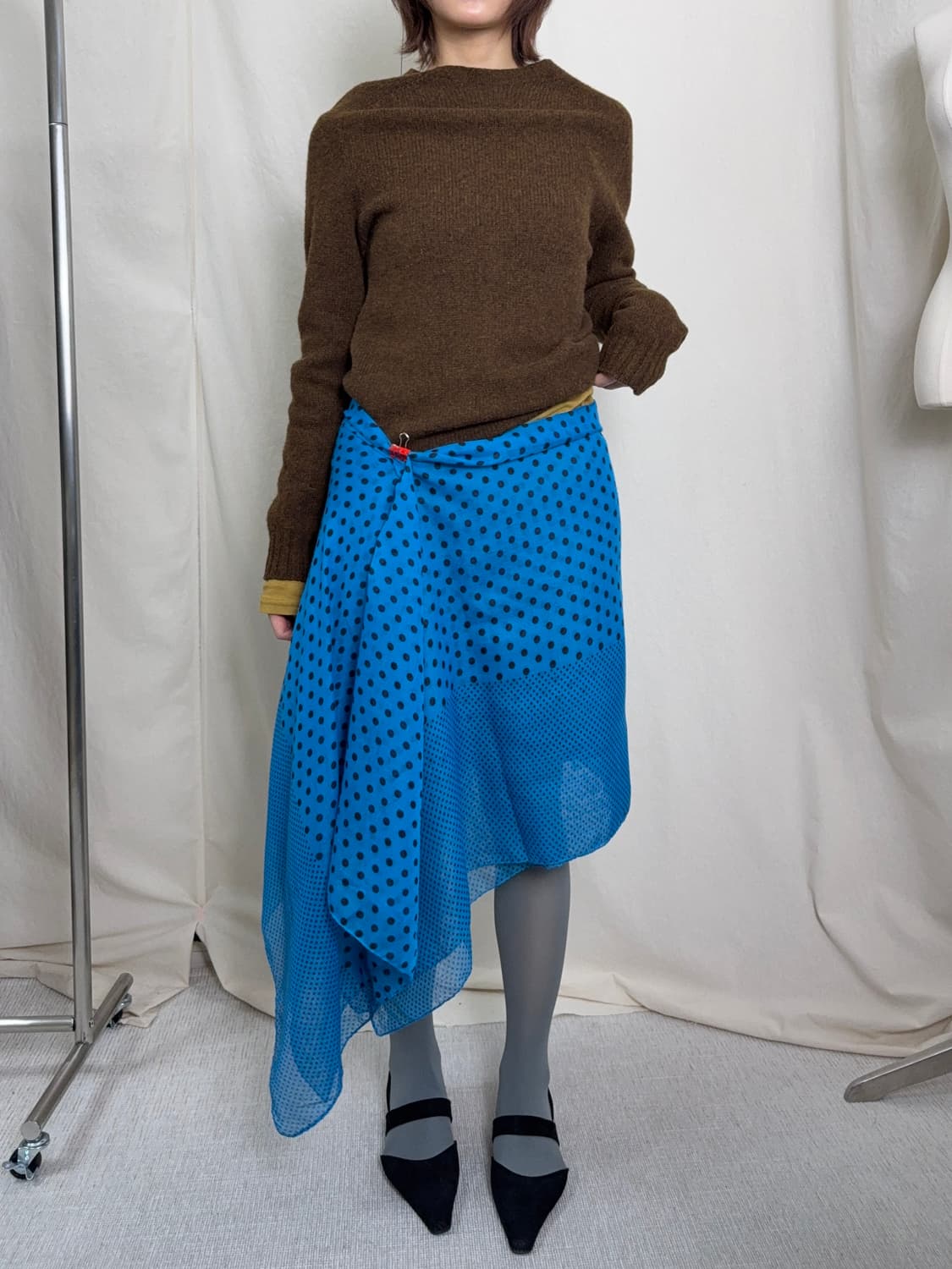 Sunao Kuwahara 도트 빅 사이즈 스카프 상품이미지5