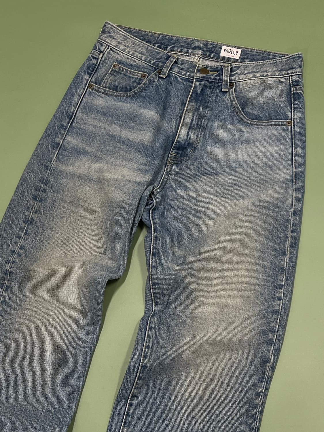 (30) 모드나인 스트레이트핏 연청 데님 팬츠 상품이미지3
