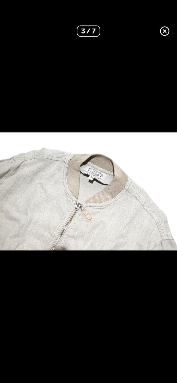 아르마니 진스 90s 린넨 봄버 블루종 상품이미지5