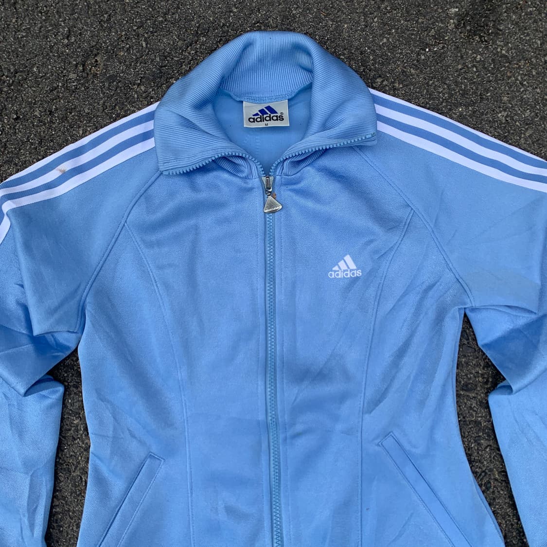 90s 아디다스 데상트 대장급 스카이블루 올드스쿨 져지 딱붙핏 트랙탑 M 상품이미지2