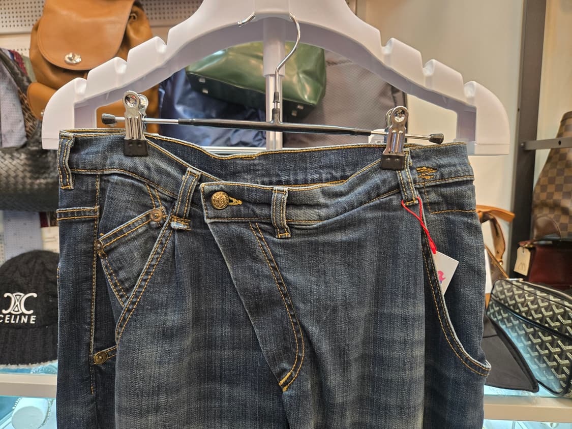 [쿨거환영]R13 크로스오버 비대칭 스판 데님 팬츠 상품이미지3