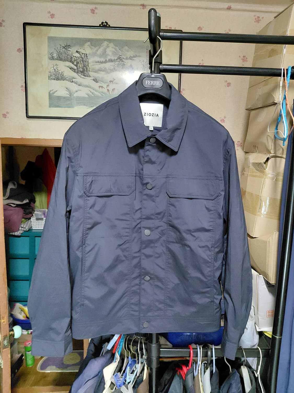 [지오지아]트러커 스냅점퍼 105사이즈 블랙컬러 상품이미지1