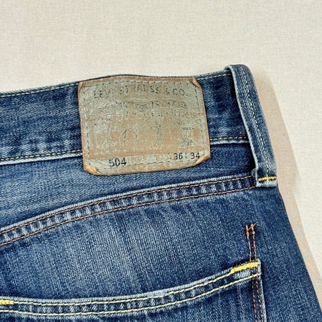 36inch) 리바이스 504 스트레이트 핏 데님 청바지 상품이미지3