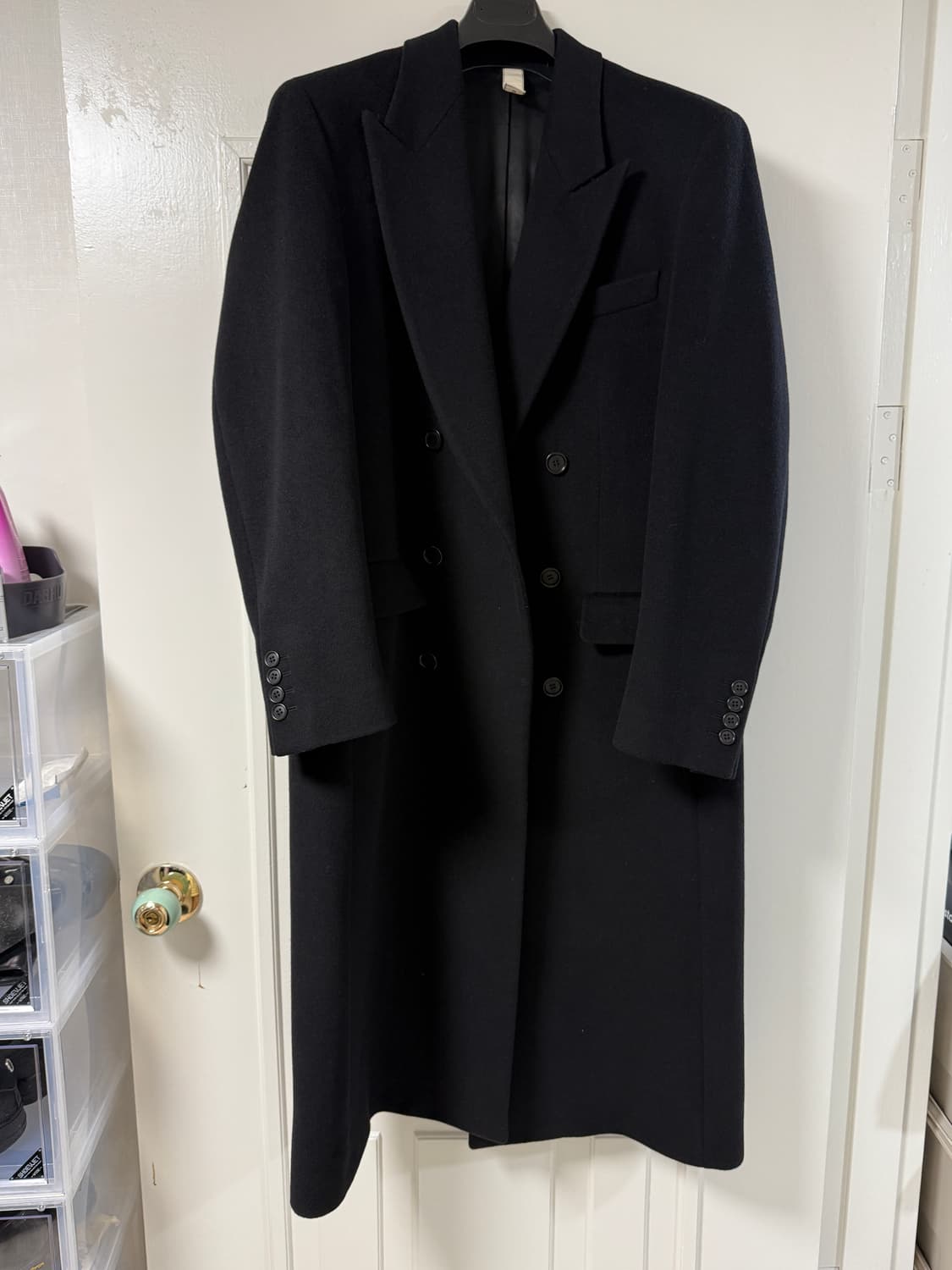 선플라워 블랙 더블코트 M 상품이미지2