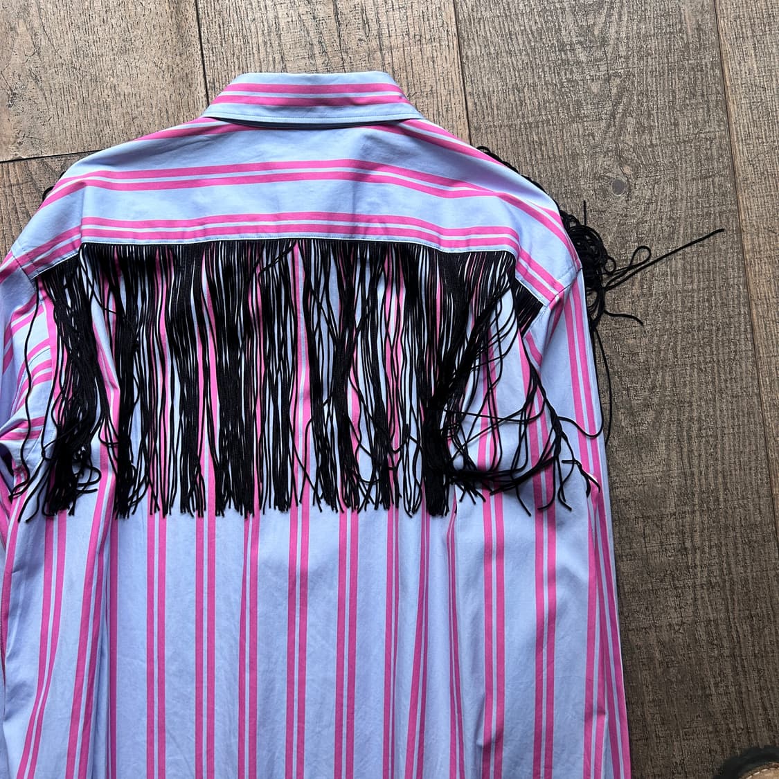 Fringe Detail Stripe Shirts 상품이미지6