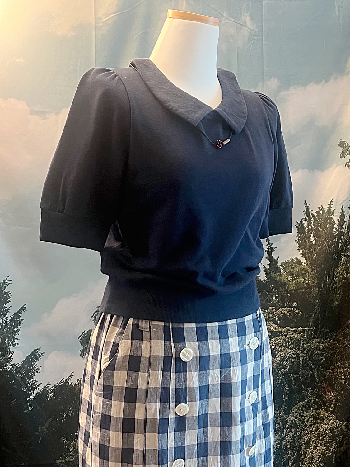Peter Pan, Collar, Puffed Short-Sleeved 상품이미지5