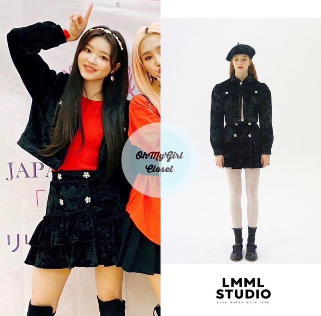 [s] lmml studio 벨벳 셋업 [오마이걸 유아 착용] 상품이미지2