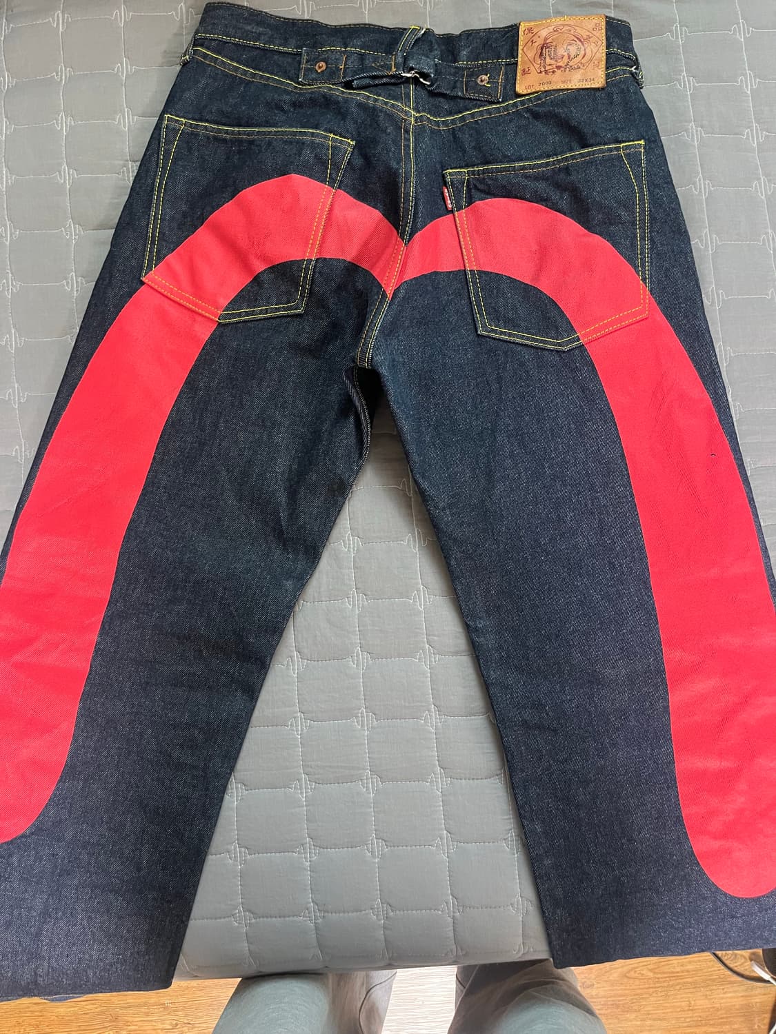 에비수 빅 갈메기 프린팅 레드 와이드 상품이미지1