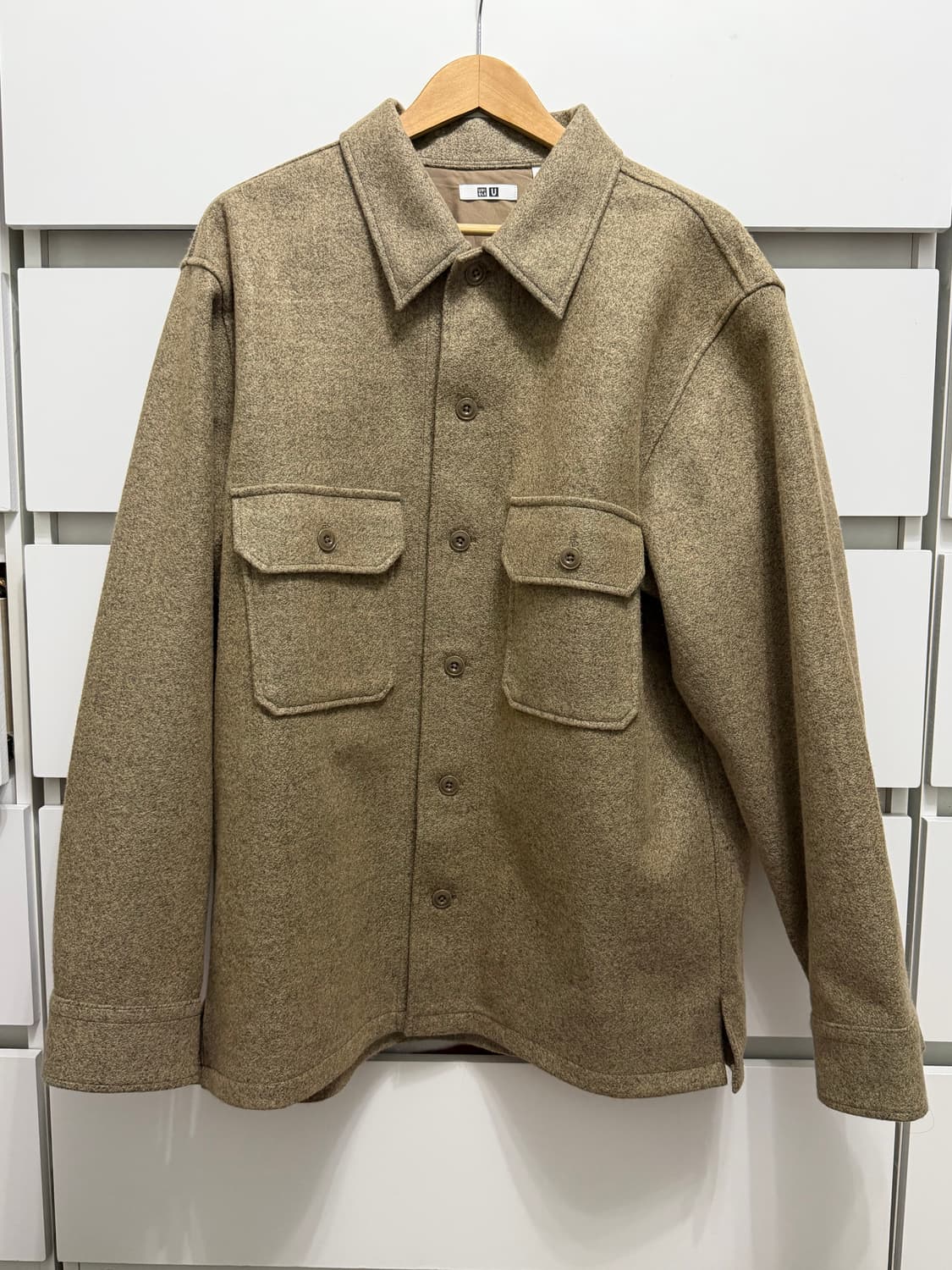 [XL] 유니클로U 플리스 셔츠 자켓 베이지 상품이미지2