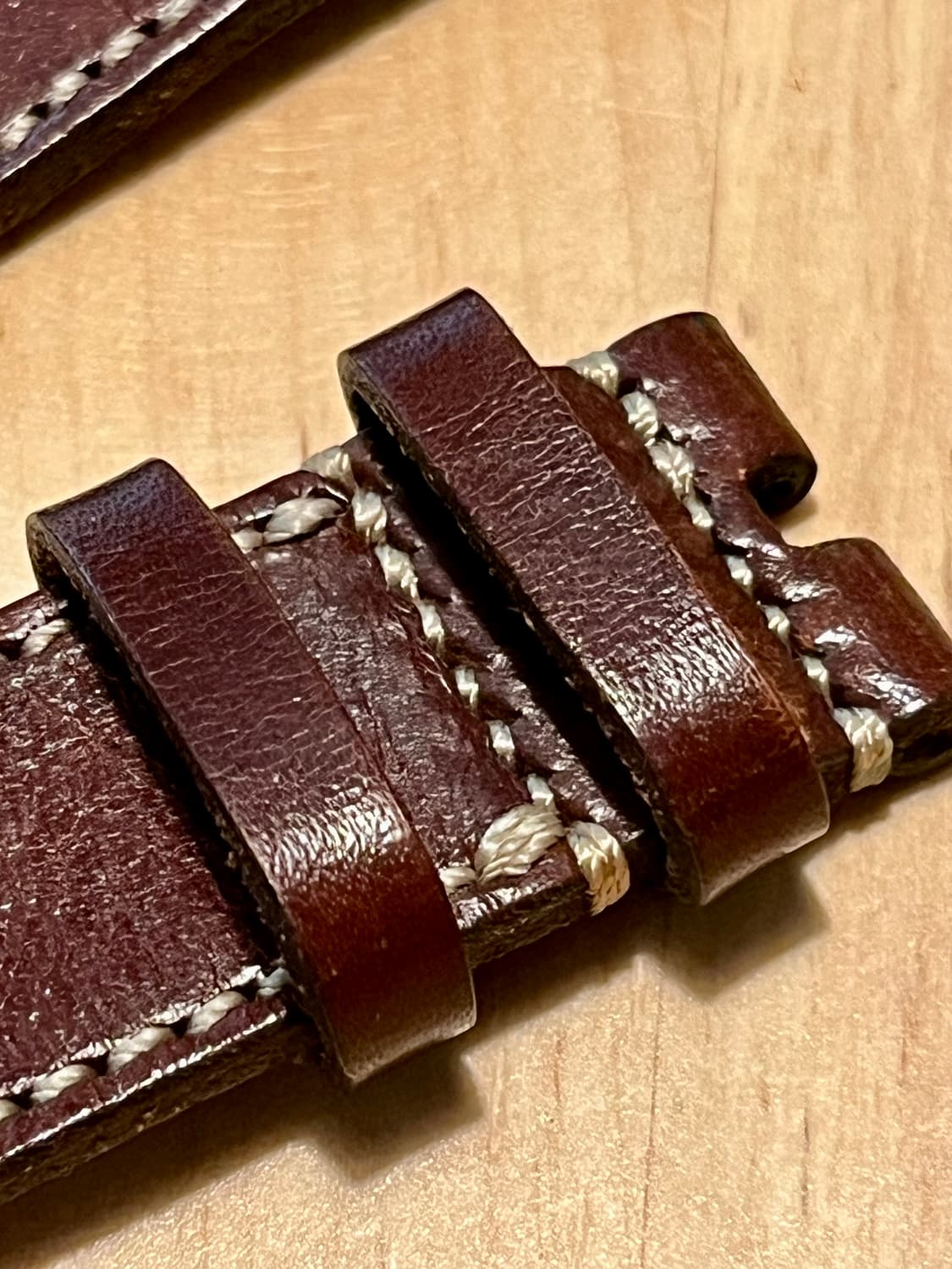 수제 통가죽 시계줄 22mm / 브라운 컬러 (핸드메이드) 상품이미지3