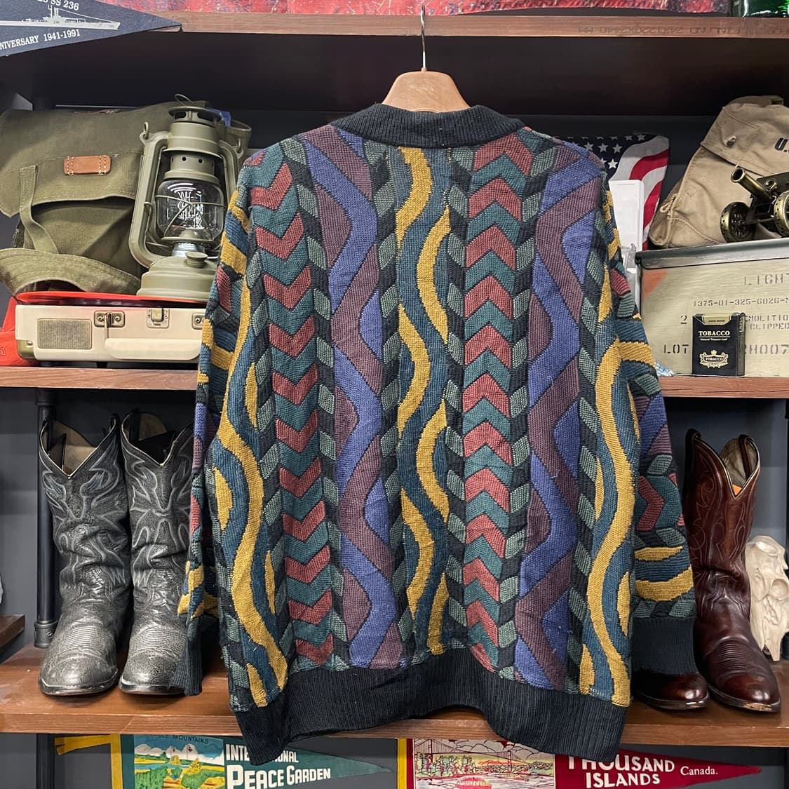 빈티지 쿠지 스타일 케이블 패턴 가디건 니트 스웨터 N207 상품이미지2