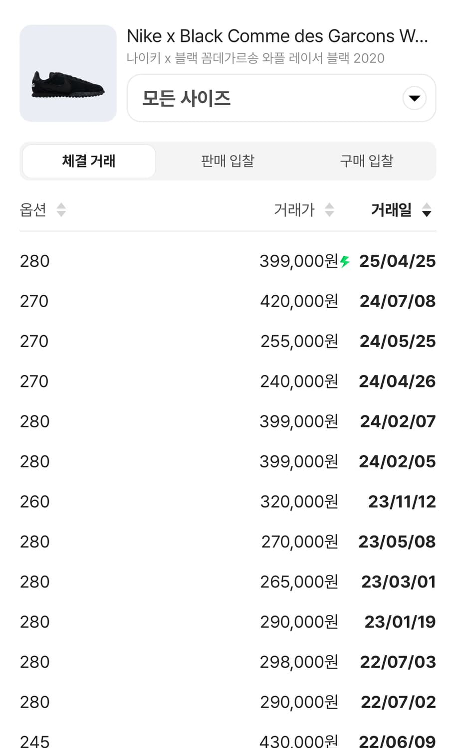 나이키 꼼데가르송 와플레이서 cdg 와플 270 꼼데 2020 상품이미지2