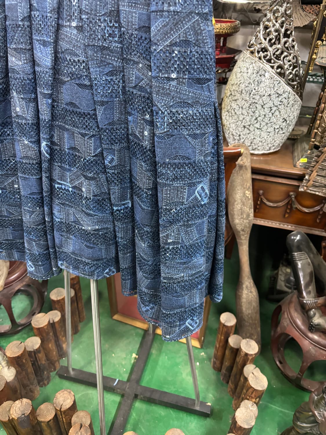 how and what 페이즐리 패턴 플리츠 치마 스커트 상품이미지3