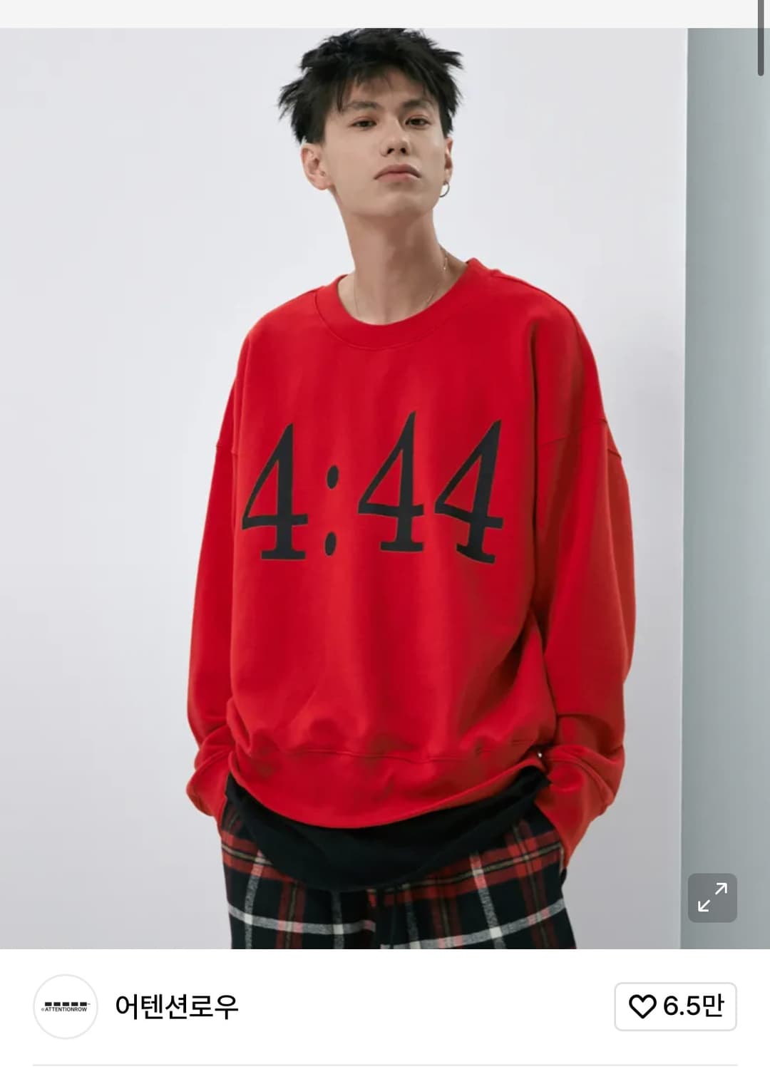 어텐션로우 맨투맨 레드(품절) 상품이미지3