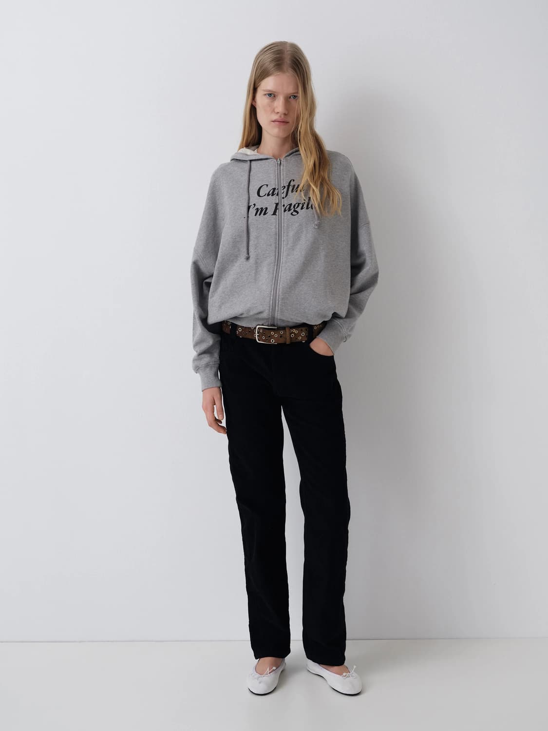 (S,M,L,XL)/ 기마구아스 CAREFUL 후드집업 그레이 상품이미지6