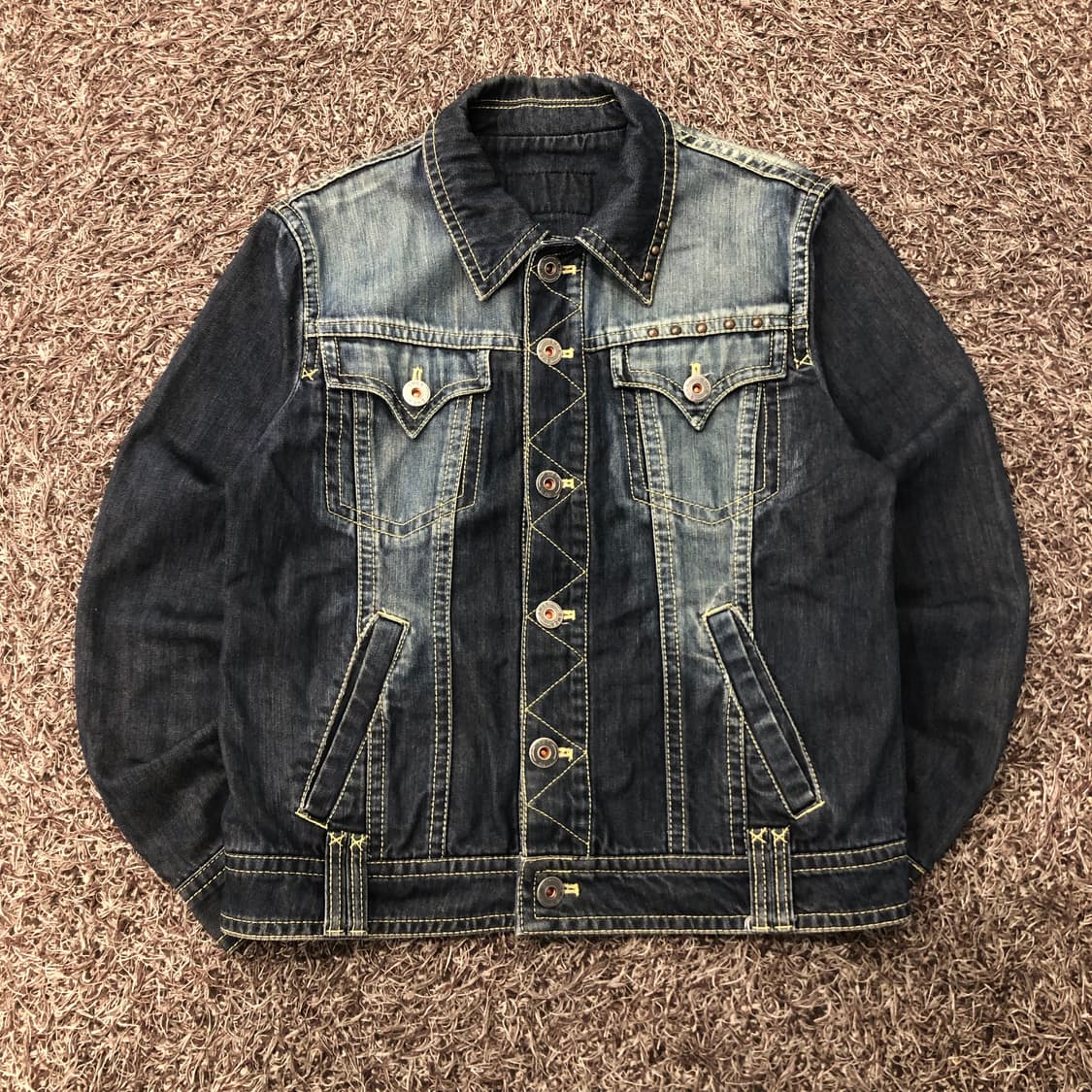 SMEX JEANS 빈티지 워싱 데님 트러커 자켓 상품이미지1