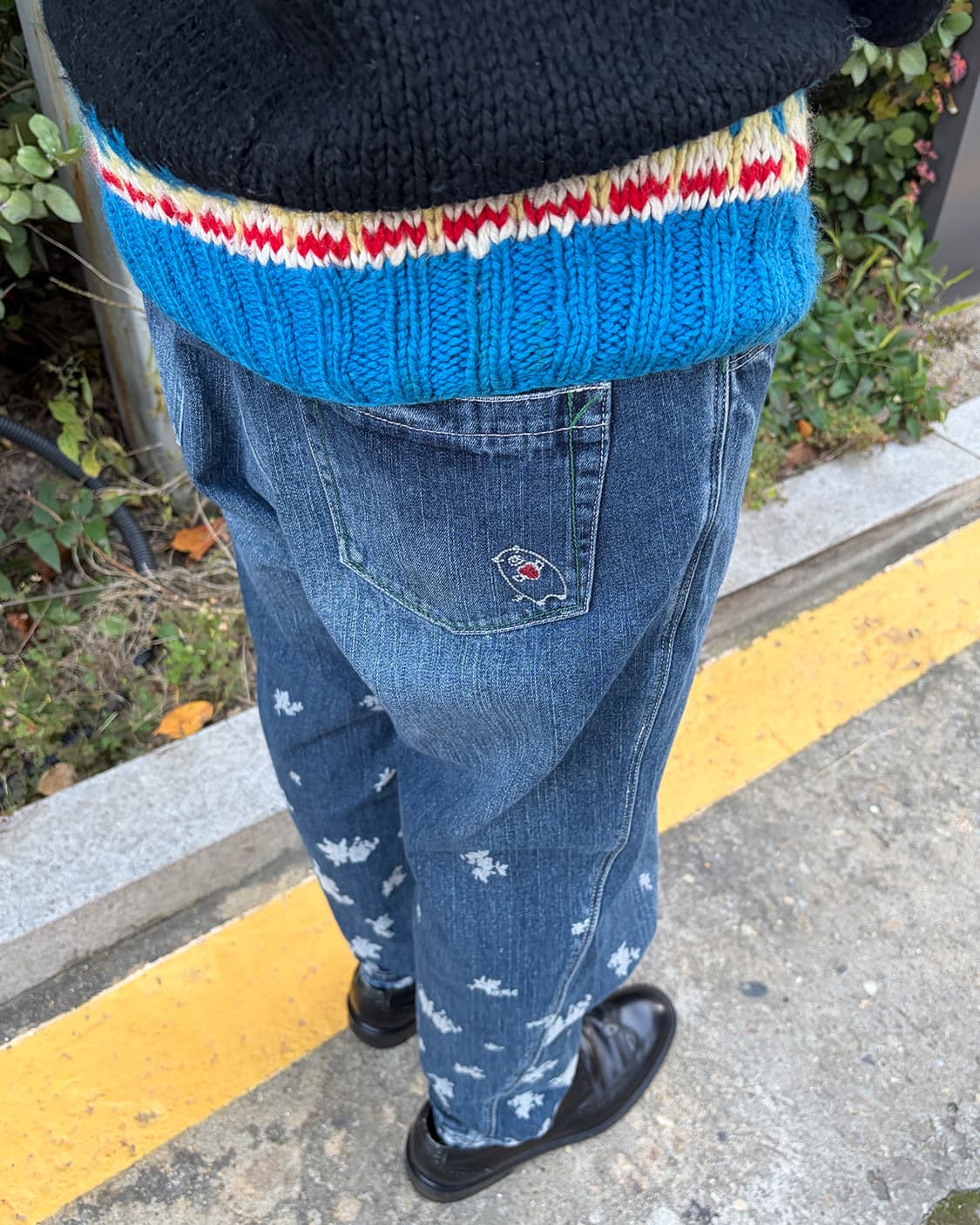 빈티지 플라워 패턴 데님 팬츠 상품이미지3