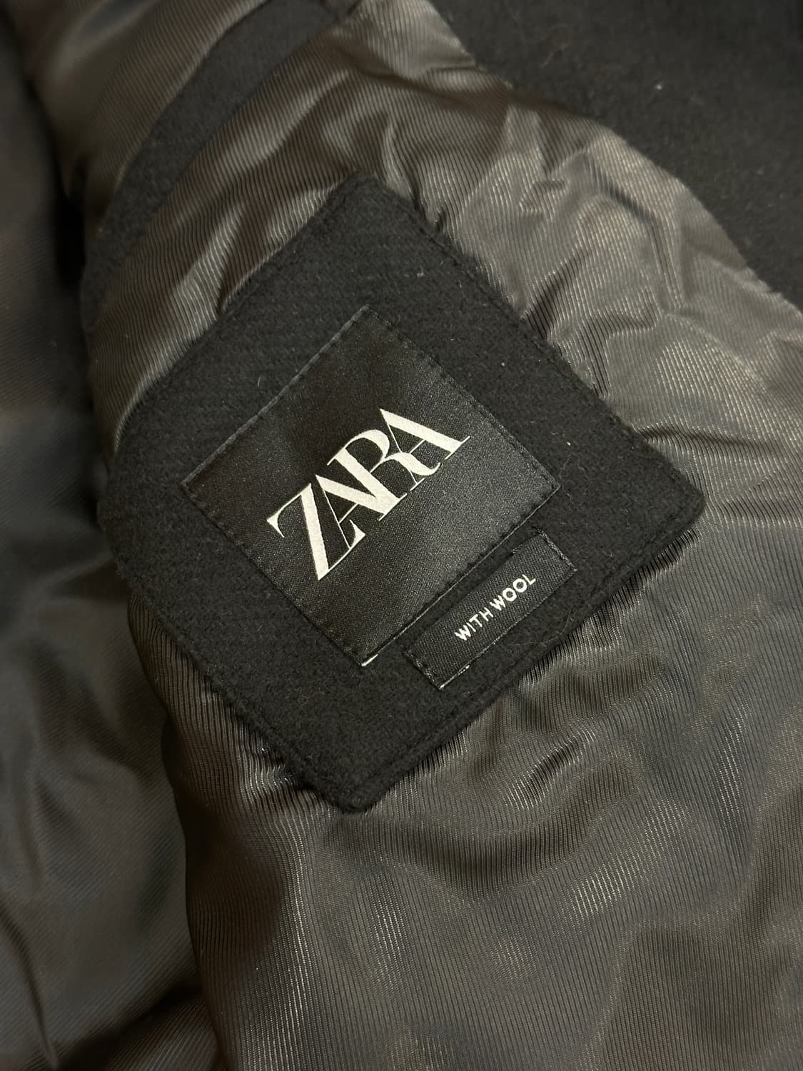 [새제품] 자라 울 맥코트 블랙 XL 상품이미지3