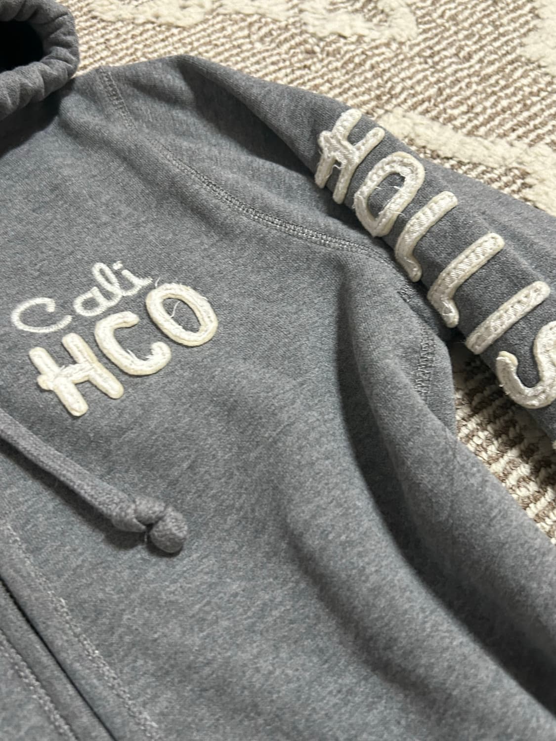 홀리스터 그레이 사이드로고 후드집업 상품이미지2