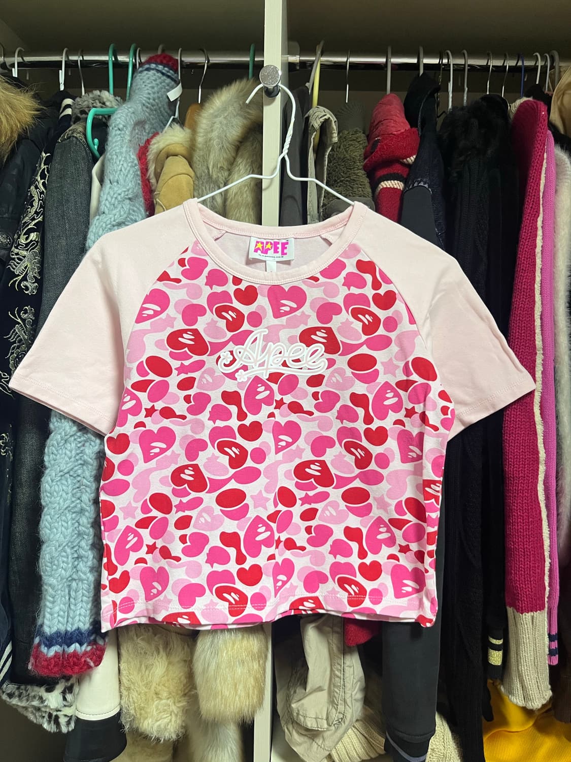 에이프 베이프 핑크카모 반팔 상품이미지1