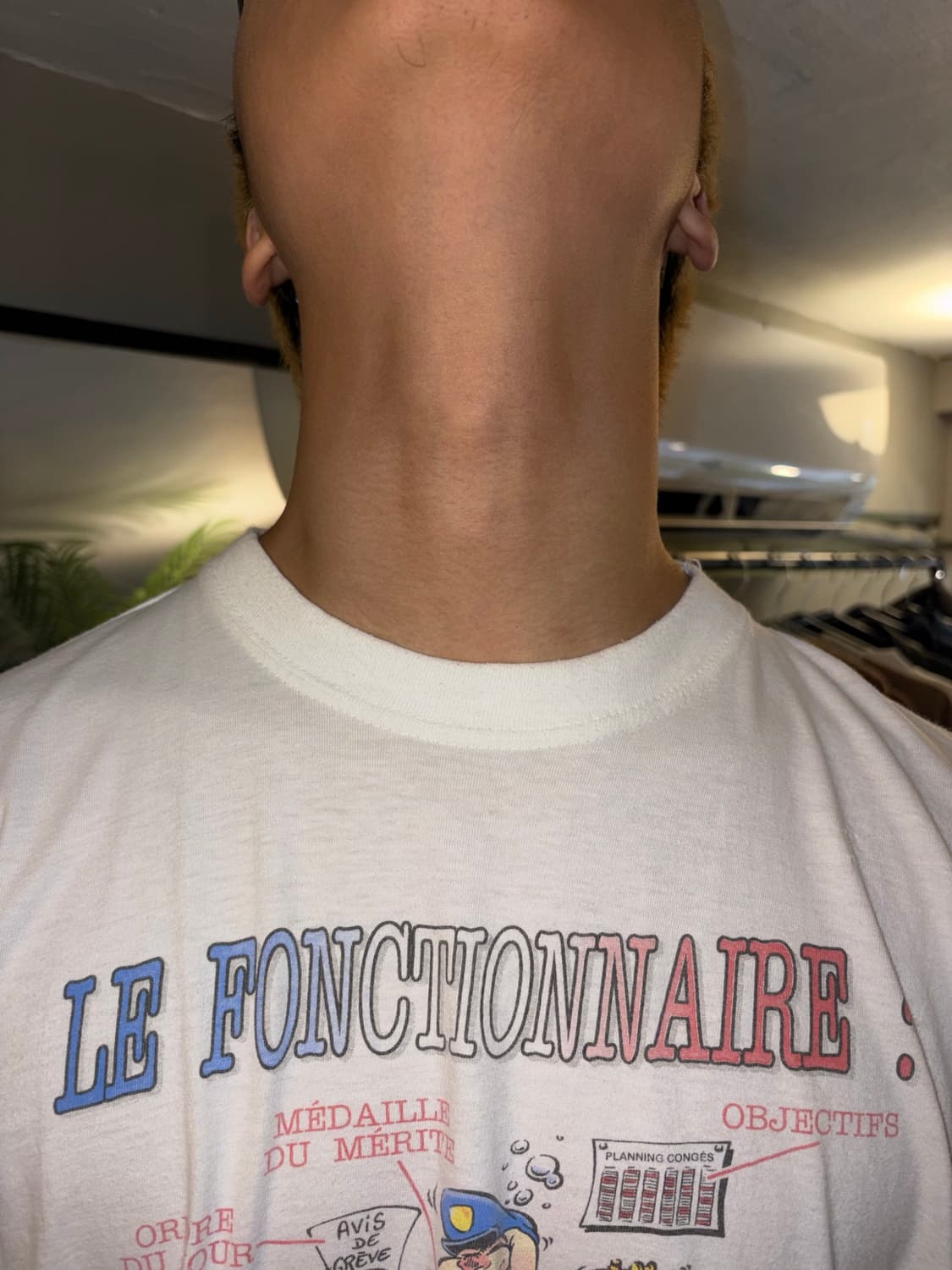 90‘s France humor cartoon print T-shirt 상품이미지4