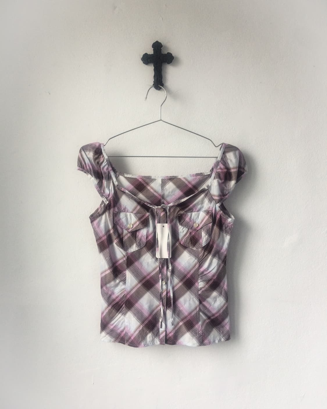 Pocket point check pattern blouse 상품이미지1