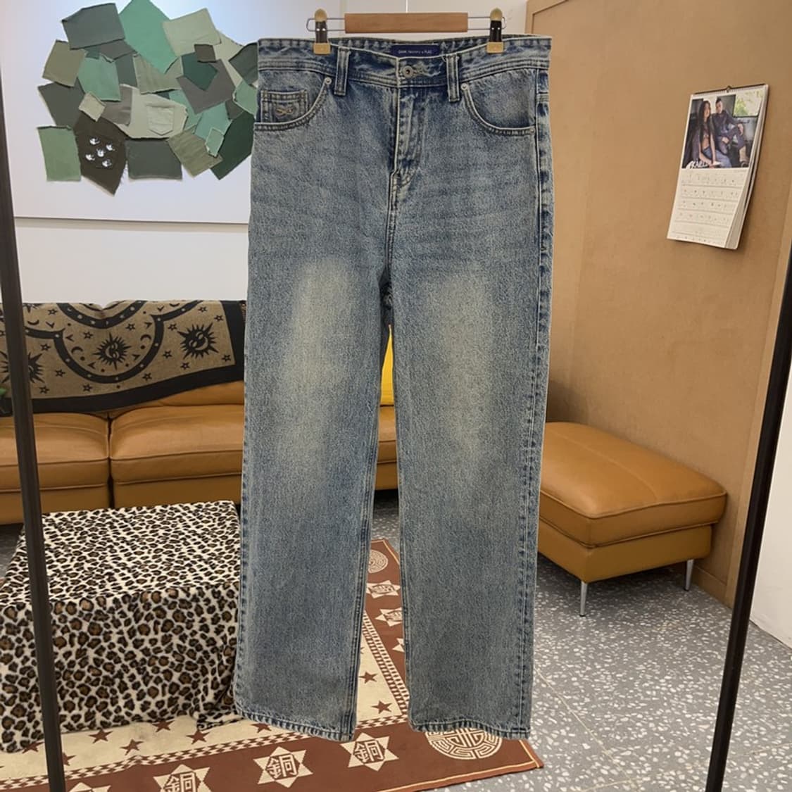 플랙 X OAM 빈티지 Y2K 연청 오렌지패치 데님팬츠 M C09522 상품이미지3