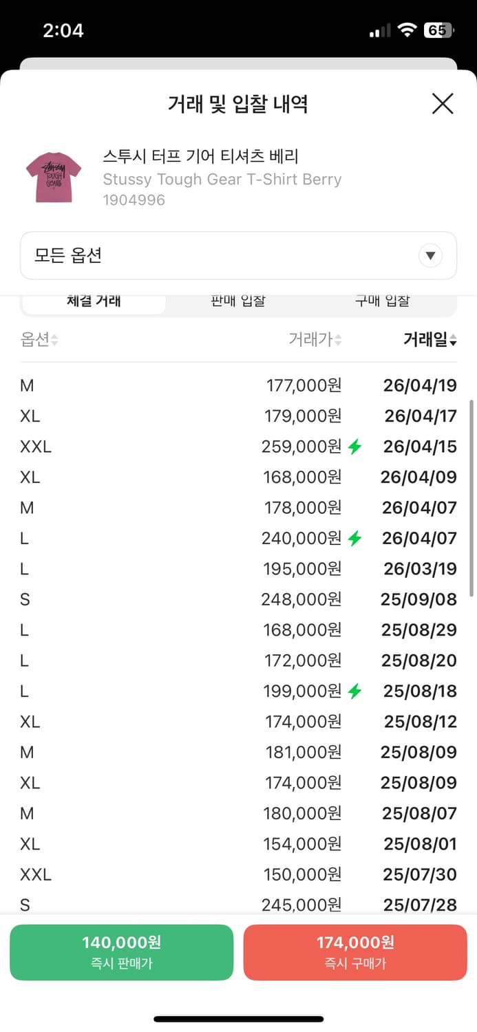 스투시 터프 기어 티셔츠 베리 M 상품이미지3