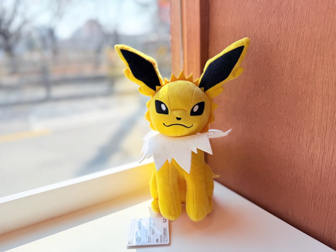 일본 반다이 포켓몬 쥬피썬더 봉제인형 25cm 상품이미지1