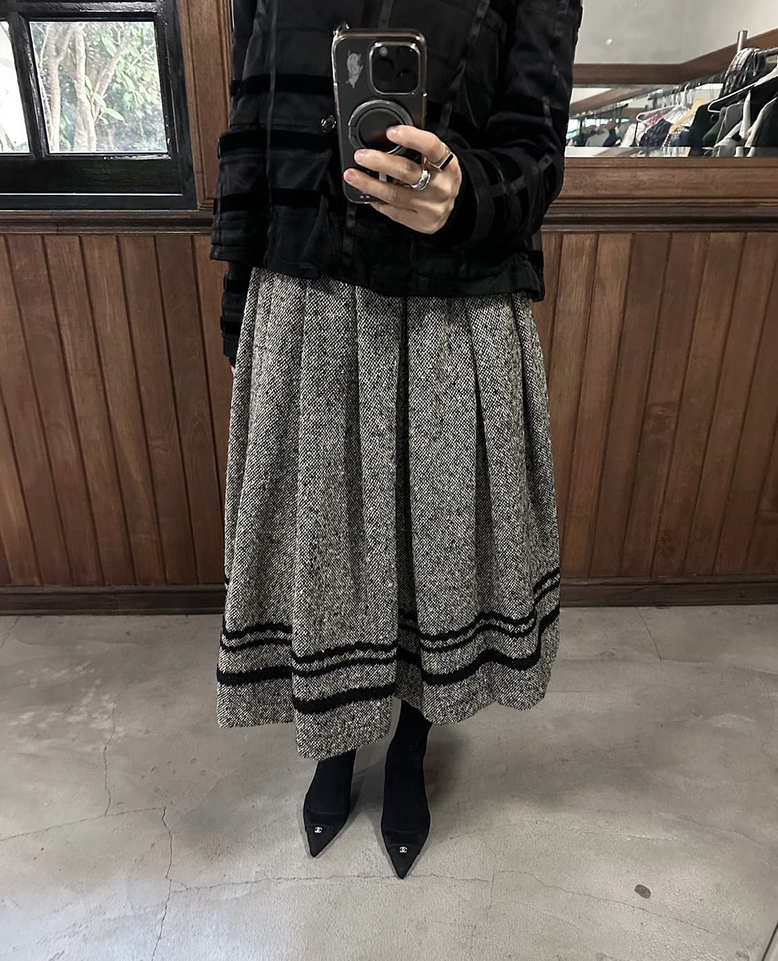 COMME DES GARCONS tweed wool skirt 상품이미지1